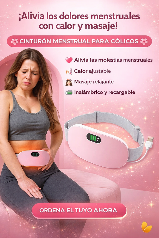 CINTURÓN MENSTRUAL PARA CÓLICOS - Alivio térmico y masaje para tus días más difíciles