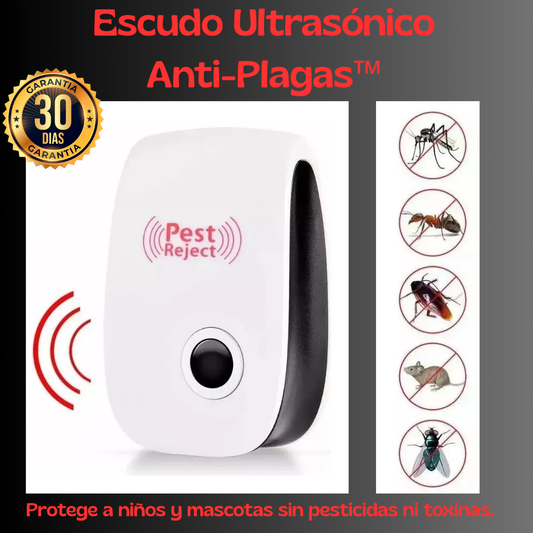Escudo Ultrasónico Anti-Plagas™- Protege a niños y mascotas sin pesticidas ni toxinas.