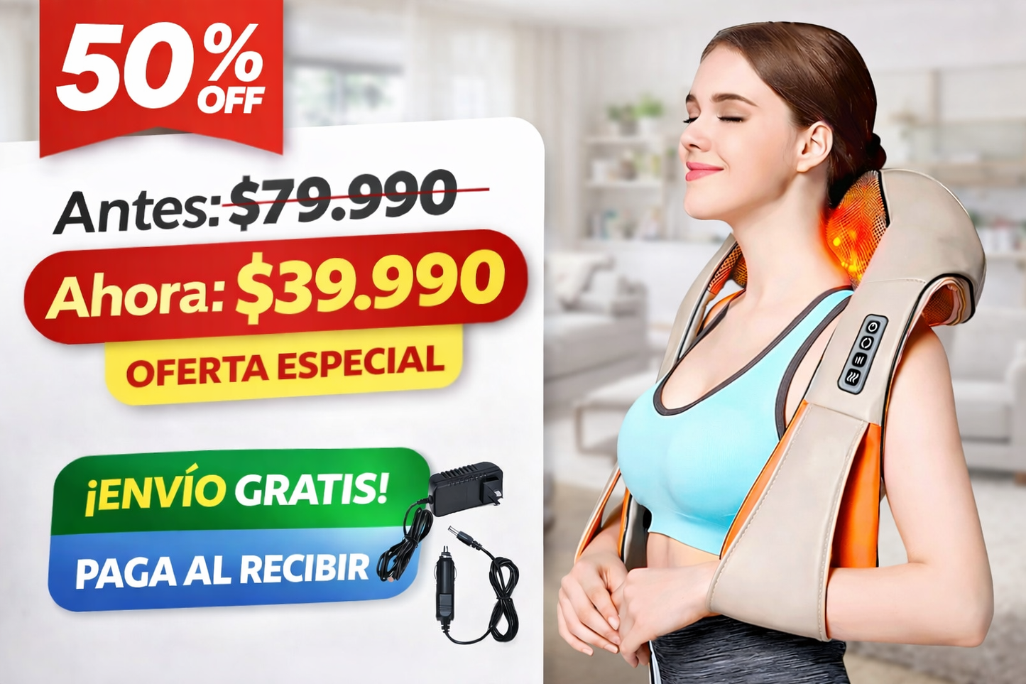 RelaxPro Shiatsu 4D con Calor Terapéutico